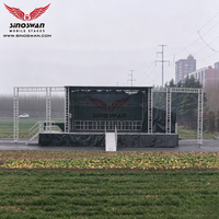Remorque d'exposition extensible SINOSWAN ST90Pro avec construction en acier et contreplaqué, camion mobile, remorque de scène portable