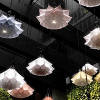 Grandes fleurs électriques à LED, éclairage automatique qui s'ouvre et se ferme, fleur cinétique mécanique à levage automatique, lustre électrique