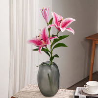 Buket Bunga Lily Buatan Simulasi Tinggi 87CM, Bunga Palsu Lembut Berwarna-warni untuk Dekorasi Pernikahan, Rumah, dan Kantor