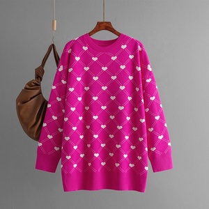 <span class=keywords><strong>Pull</strong></span> en tricot long à motif jacquard, nouvelle collection automne-hiver, grande taille - Product Image 3