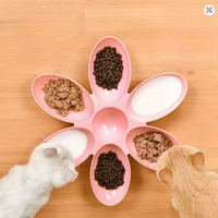 Tapis à lécher multi-compartiments en silicone pour animaux de compagnie, plateau de distribution lente en forme de fleur, tapis à lécher anti-anxiété pour chiens et chats