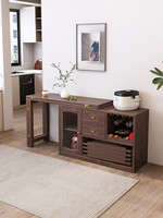 Elande Neuer Moderner Massivholz Verstellbarer Klappbarer Esstisch Seitenschrank Esszimmer-Set für Kleine Wohnungen Multifunktional
