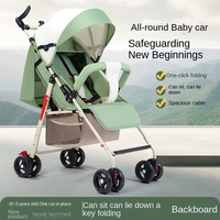 Poussette bébé pliable légère avec cadre en acier inoxydable, siège inclinable spacieux, poussette portable pour nouveau-né, sécurité optimale