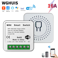 Télécommande Vocale 2 Voies DIY pour Rideau Intelligent 16A DC, Mini Interrupteur Intelligent Tuya Sans Fil Wifi pour Maison Lumière