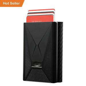 Cổ điển PU da chủ thẻ tín dụng ví <span class=keywords><strong>RFID</strong></span> thép ví có thể thu vào ID chủ thẻ <span class=keywords><strong>RFID</strong></span> <span class=keywords><strong>Blocker</strong></span> Ví với Hộp quà tặng - Product Image 1