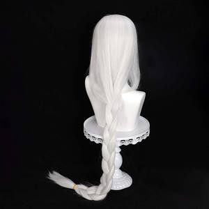 Peluca Larga Blanca con Trenzas para Cosplay de Anime, Carnaval, Halloween, para Mujer, AOKG-222 - Product Image 3