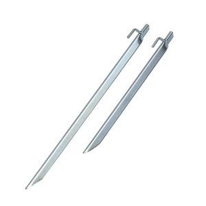 Customize Heavy Duty Steel Metal Tent <strong>Ground</strong> Nails Camping Steel Stake Outdoor Tent <strong>Ground</strong> <strong>Pegs</strong> With Plastic T Stopper - Product Image 6