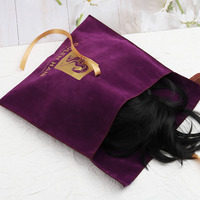 Emballage cadeau d'accessoires de cheveux imprimé de logo personnalisé sac enveloppe en daim avec ruban sacs enveloppe de velours de stockage de perruques de cheveux de luxe