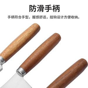Cheese Tools Acacia Wood Stainless Steel Knife Fork Spatula Set For Baking Kitchen Use 18 In Length Durable Hand Wash Only - Product Image 5