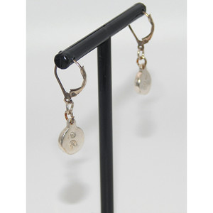 ต่างหูห้อยทองขาว14K พร้อมล็อคลวดฝรั่งเศสด้านหลัง - Product Image 3