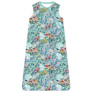 Saco de dormir de bambú tejido personalizado patrón Floral impreso cierre de cremallera doble mameluco de bebé recién nacido Ropa niños saco de dormir - Product Image 1