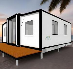 Maisons préfabriquées amicales de 40 pieds 20 pieds pour l'extérieur, terrasse, bureau, cuisine, panneau sandwich extensible <span class=keywords><strong>en</strong></span> acier, bureau à domicile, chambre à coucher - Product Image 1