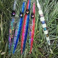 Leurre de pêche vertical en métal 250g 300g, rapide, lumineux, à rayures zébrées, pour la pêche au saumon en lac, ruisseau, océan, bateau