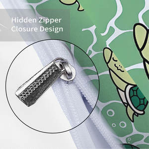 Juego de Funda de Edredón de Microfibra Suave con Diseño de Tortuga Marina de Dibujos Animados, 3 Piezas, Ropa de Cama Infantil con Fundas de Almohada, Funda de Edredón Transpirable para Todas las Estaciones - Product Image 6