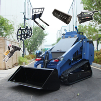 Penjualan Pabrik Cina CE/EPA Track Mini Skid Steer Loader Dengan Bucket Trencher Rotary Plow