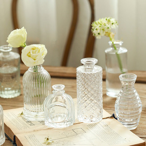 북유럽 스타일 고급 유리 꽃병 꽃꽂이 화병 현대식 탁상 장식 투명 유리 꽃병 - Product Image 5