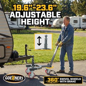 <span class=keywords><strong>Bola</strong></span> de enganche ajustable de 19.6-23.6 pulgadas, acero de alta resistencia, capacidad de 5000 libras, freno de rueda manual de 360°, para remolques de campamento de alta resistencia - Product Image 5