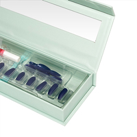 Boîte magnétique rigide personnalisée pour faux ongles avec fenêtre transparente, emballage de luxe en blister pour kits de faux ongles, boîte pour ensemble de soins de la peau