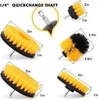 Lot de 5 brosses jaunes pour lavage de voiture, kit de nettoyage puissant pour tapis, detailing automobile, surfaces de salle de bain, éviers, douches, bateaux et coins