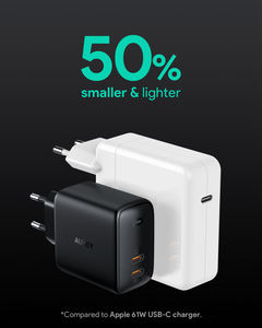 <span class=keywords><strong>Aukey</strong></span>-PA-B4 de carga rápida para teléfono y tableta, estación de carga de pared con doble puerto, PD, 65W, <span class=keywords><strong>USB</strong></span>-<span class=keywords><strong>C</strong></span> - Product Image 4