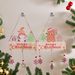 Merry Christmas Dwarf Door Sign <b>Gingerbread</b> <b>Man</b> Wooden Christmas Tree Hanging Pendant for Home & Party <b>Decor</b> - Product Image 4