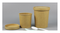 Bol à nouilles en papier kraft isotherme jetable de qualité alimentaire 100% écologique et biodégradable pour aliments chauds, personnalisable