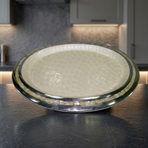 Plaque en aluminium avec intérieur émaillé et nacre - Product Image 3