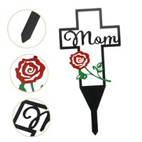Plugin de jardin Ornements de pelouse Cimetière Ornement Piquet Statue Lumières solaires Plaque commémorative décorative Piquet Graves Cimetière