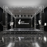 Estructura de Iluminación Plegable para Escenario, Tipo Spigot, en Aluminio Negro, para Altavoces Line Array, DJ e Iluminación de Escenario