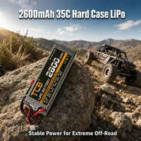 Batterie LiPo 2600mAh 35C à boîtier rigide 2S 3S 4S 7.4V 11.1V 14.8V, batterie LiPo RC pour Crawler RC, Monster Truck RC, Voiture RC et Bateau RC