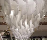 Tissu de décoration personnalisé pour plafond, décoration de mariage, rideaux de fond, décoration d'événement de mariage, décoration de fête, rideau de gaze pour plafond