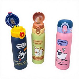 Stainless Steel Insulated Water Bottle Pop-Up Lid Portable Thermal Bottle <b>Large</b> Capacity Food Grade Travel Mug - Product Image 1