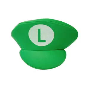 2023 New Green Luigi and Mario Foam Hat Cap Fancy Dress Italian Plumber Costume Hat