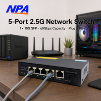 Switch Ethernet 2.5G non géré en usine, 5 ports RJ45 2.5G + 1 port SFP 10G, commutateurs réseau Plug and Play pour routeur Wi-Fi 7015-2.5G