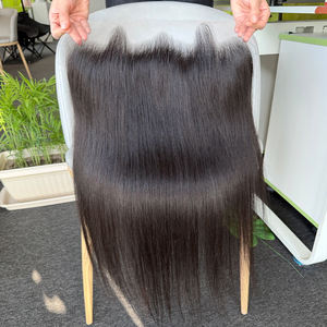 Cabello Humano Virgen de Primera Calidad con Frente de Encaje Transparente 13x4, Color Negro Natural, 8-22 Pulgadas - Product Image 2