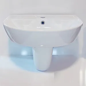 Lavabo à main en céramique avec piédestal pour salle de bain évier de table idéal moon lavabo colonne de piédestal complet chaozhou lavabo