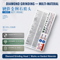 30 pièces de têtes de meulage diamantées à mandrin de 1/8 pouce pour le polissage et le ponçage de pierres, verre et carreaux, accessoires de lapidaire