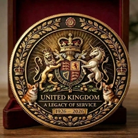 Nouvelle Arrivée Exceptionnelle : Pièce Commémorative 3D Couronne Royale de la Reine Elizabeth II 1926-2026 – Héritage du Devoir – Cadeau de Collection pour les Fans du Royaume-Uni