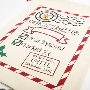 Hot Sale <b>Christmas</b> Decorations Xmas Drawstring Gift Bags Sweet Bags <b>Sacks</b> 100% Cotton Silk Screen Printing Factory Direct Price - Product Image 2