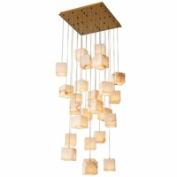 Luminaire suspendu rotatif en albâtre personnalisé pour escalier, salle à manger/salon, villa et loft - Design moderne et simple