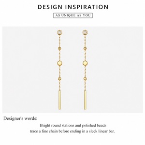 Pendientes Geométricos con Cristales de Estrás, Cadena Chapada en Oro y Plata, Joyería de Fiesta para Mujer - Product Image 2