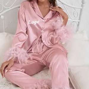 C13-1 Kanten Robe De Nuit Nachtkleding Slaap Sexy Pyjama Pyjama Kleding Herfst Winter 2023 Lounge Kleding Vrouwen