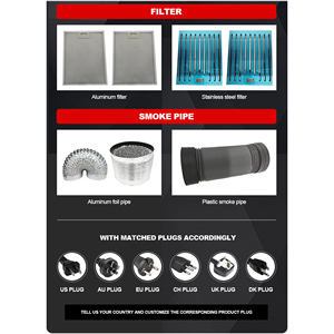 Extractor <span class=keywords><strong>de</strong></span> Humo para <span class=keywords><strong>Cocina</strong></span> Huatai, Silencioso, Ultrafino, Campana Extractora <span class=keywords><strong>de</strong></span> Bajo Ruido para el Hogar - Product Image 4