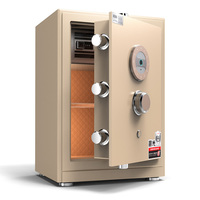 Caja Fuerte de Seguridad Chen Guang Contemporánea, Negra/Dorada, con Cerradura de Llave, Totalmente de Acero, Impermeable, para Oficina Moderna y Uso Doméstico