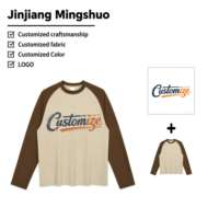 T-shirt Raglan Bicolore ODM à Manches Longues avec Strass Thermocollés pour Homme – Style Gothique Hip Hop en Coton pour Printemps/Automne – Haut Quotidien Urbain