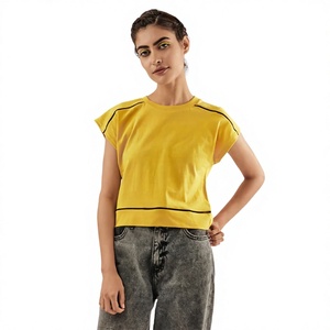 Camiseta Corta Oversize de Moda para Mujer, Manga Corta, Corte Cuadrado, Informal, Verano, Múltiples Colores y Tallas, OEM ODM - Product Image 1