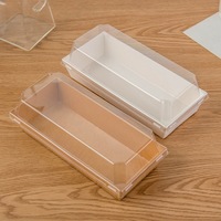Grosir harga murah kotak sandwich kustom kotak deli kertas tiramisu kemasan plastik kotak makanan penutup untuk sandwich