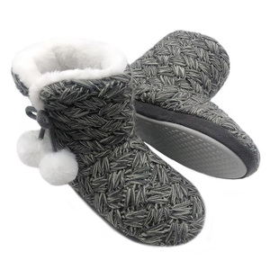 Botines <span class=keywords><strong>de</strong></span> Mujer Cálidos y Cómodos <span class=keywords><strong>de</strong></span> Piel Sintética con Suela Antideslizante, Botines <span class=keywords><strong>de</strong></span> Casa <span class=keywords><strong>de</strong></span> Punto <span class=keywords><strong>de</strong></span> Cachemira Suave - Product Image 4