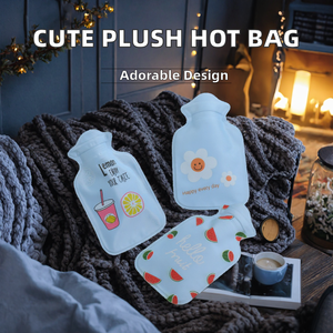 Cute Cartoon Plush Reusable Soft Flannel <b>Hot</b> <b>Water</b> <b>Bottle</b> 350ml Heated Bag for Hand Warmers Body Warmer Travel Camping - Product Image 2