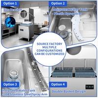 Lave-vaisselle commercial pour restaurant, en acier inoxydable, certifié CE, haute efficacité, 60 paniers/heure, machine à laver la vaisselle automatique intelligente